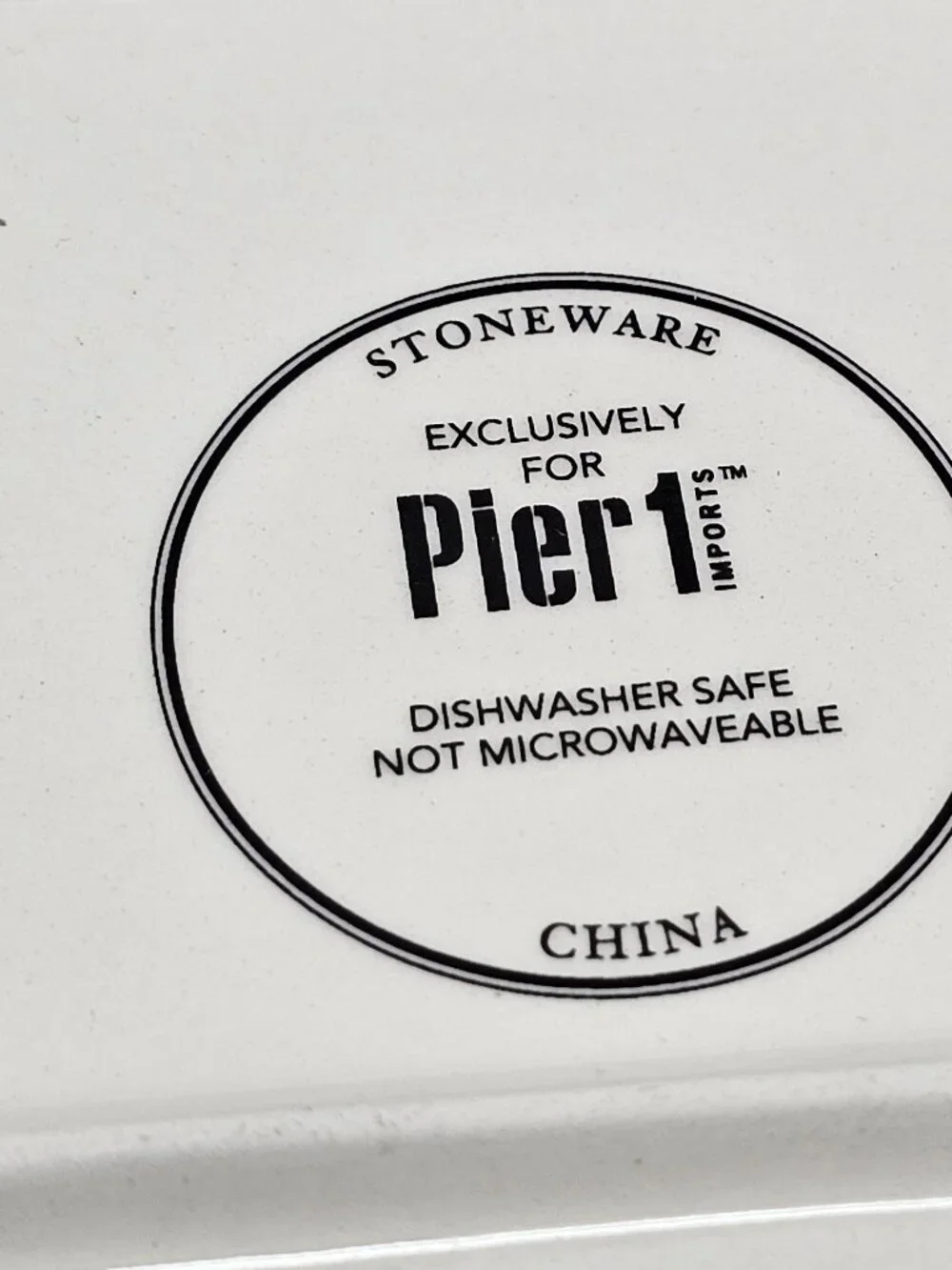 New Stoneware Pier1 Rectangular Ceramic Platter Botanical Green Design 16